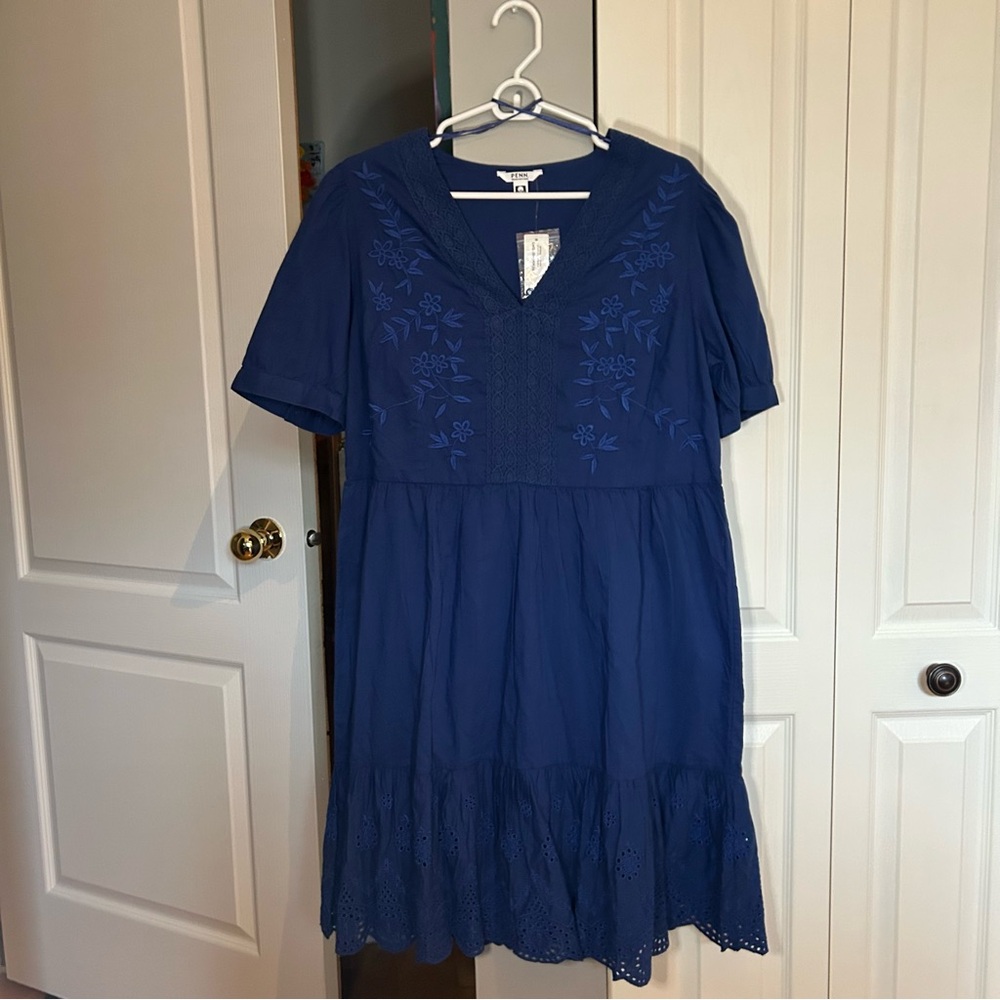 Penningtons Blue Embroidered Dress